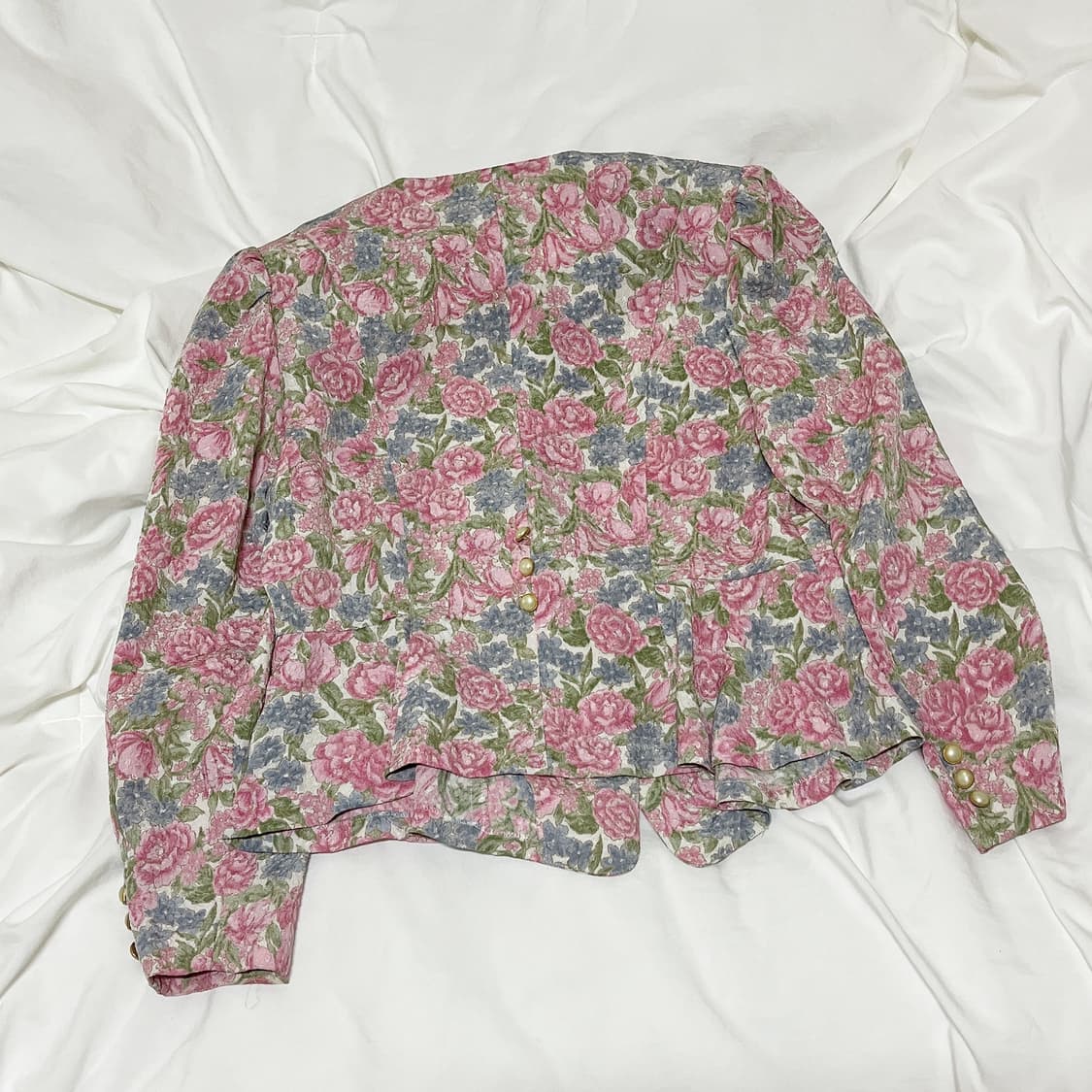 빈티지 ) 플라워패턴 블라우스 자켓 상품이미지4