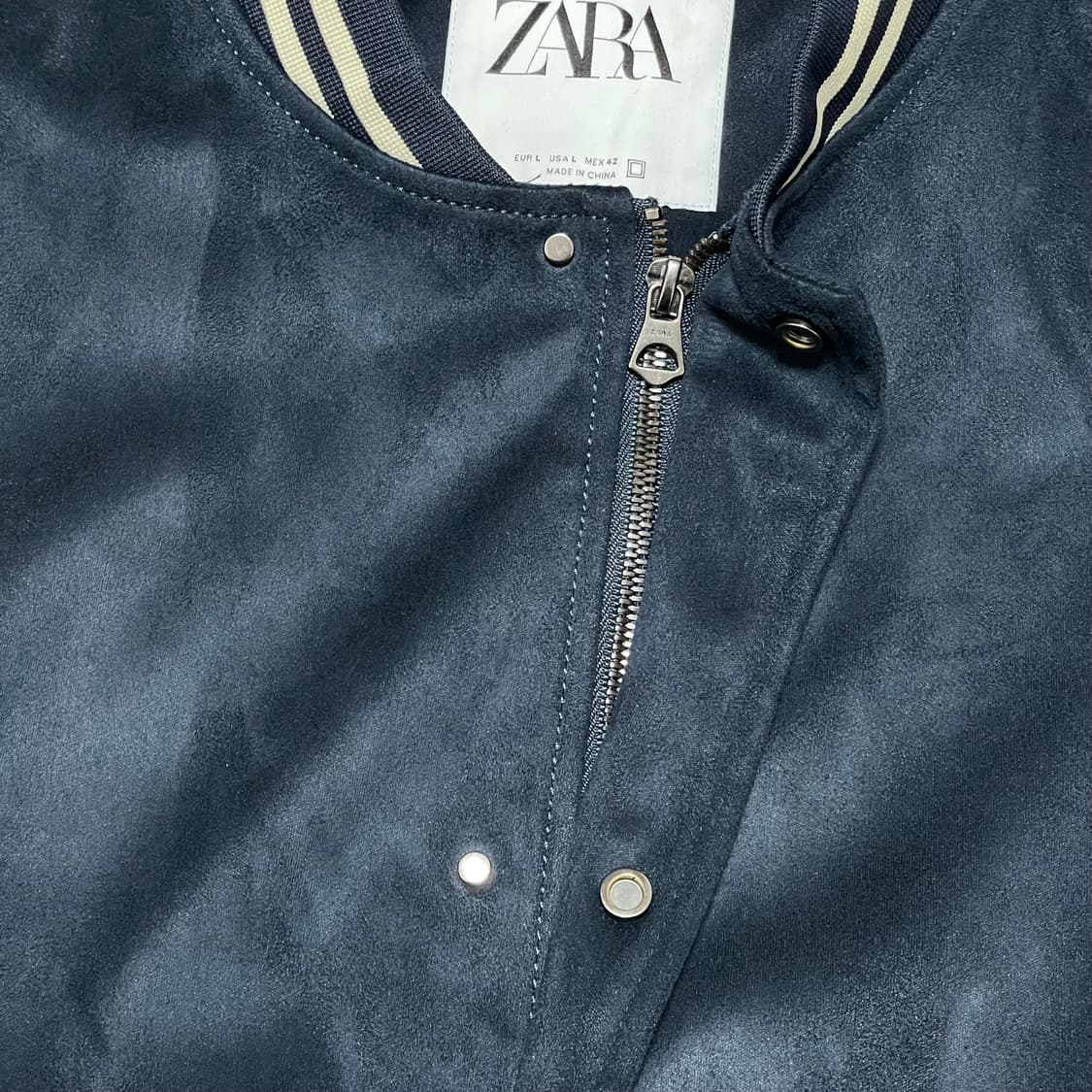 [L] 자라 벨루어 네이비 블루종 점퍼 상품이미지3