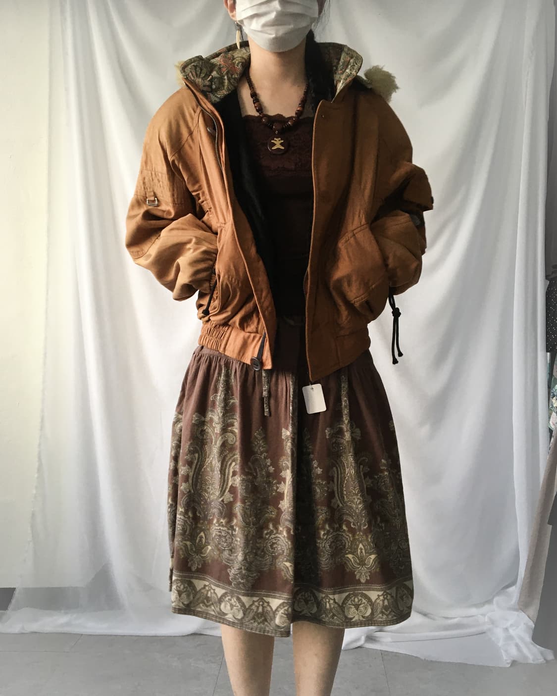 Fake fur hood bomber jacket 상품이미지10