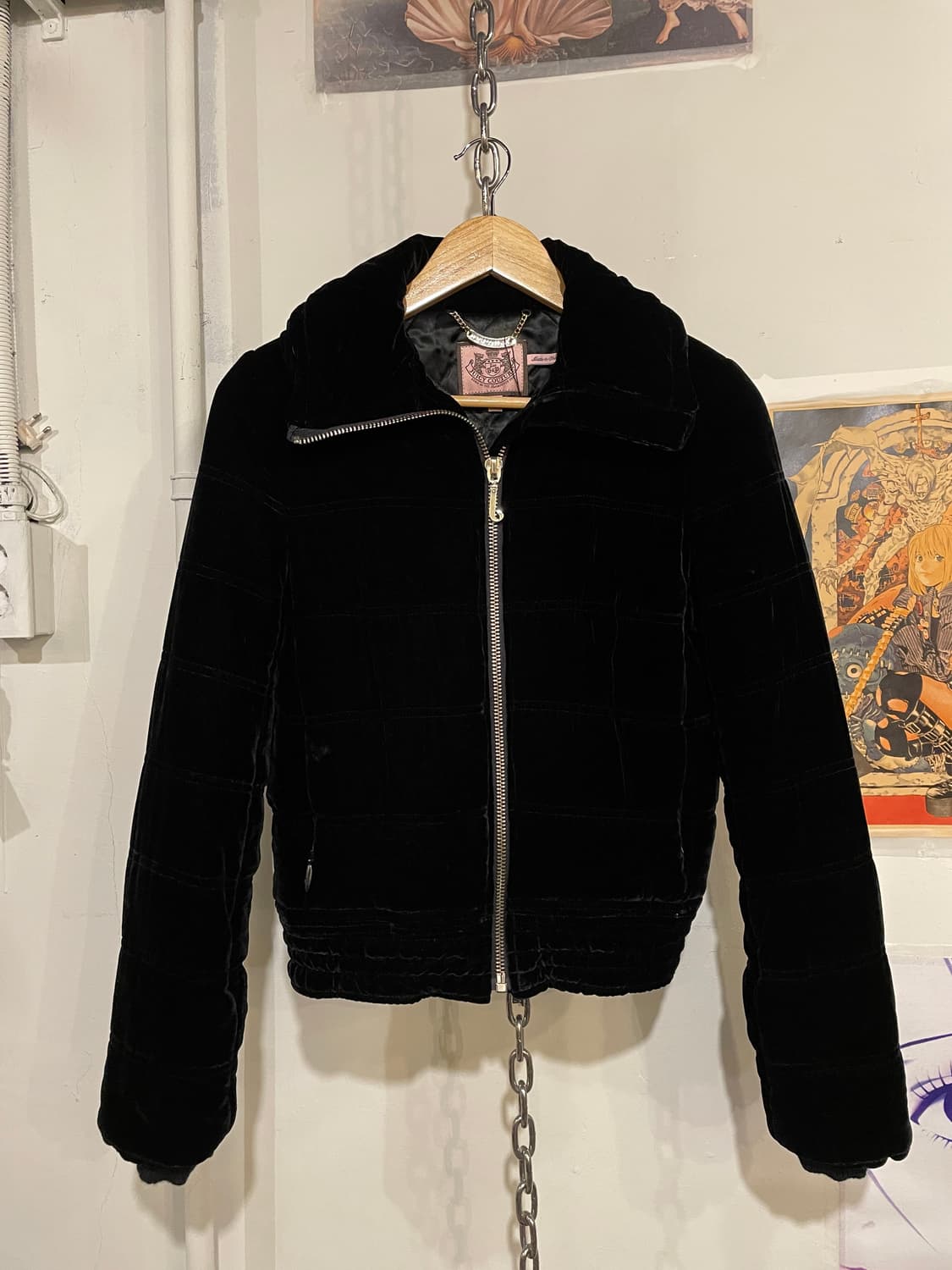 juicy couture 쥬시꾸뛰르 벨벳 크롭 블랙 패딩 갸루 y2k 상품이미지4