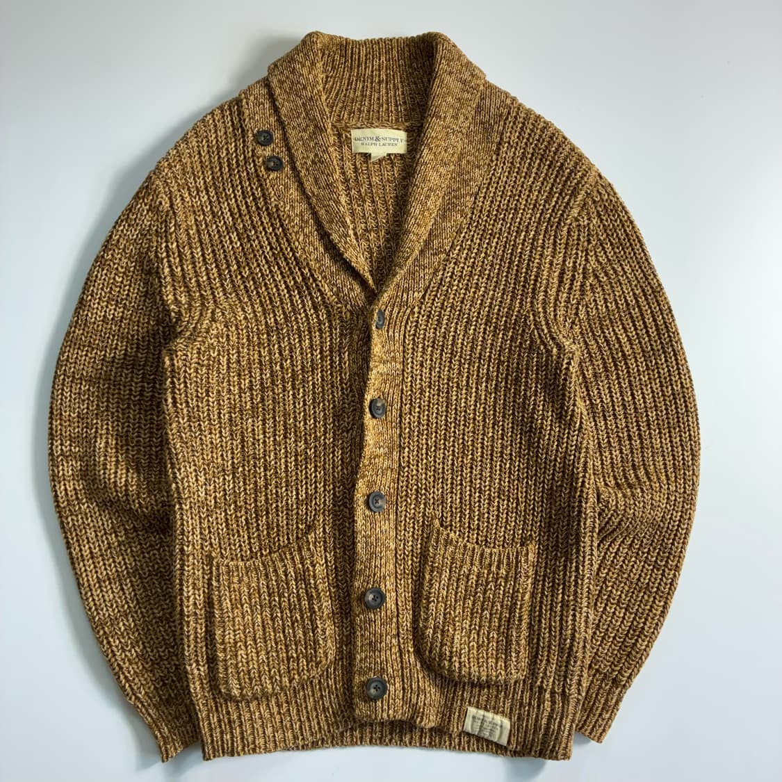 Polo  데님앤서플라이 헤비코튼 카멜 베이지 스웨터 가디건 상품이미지1