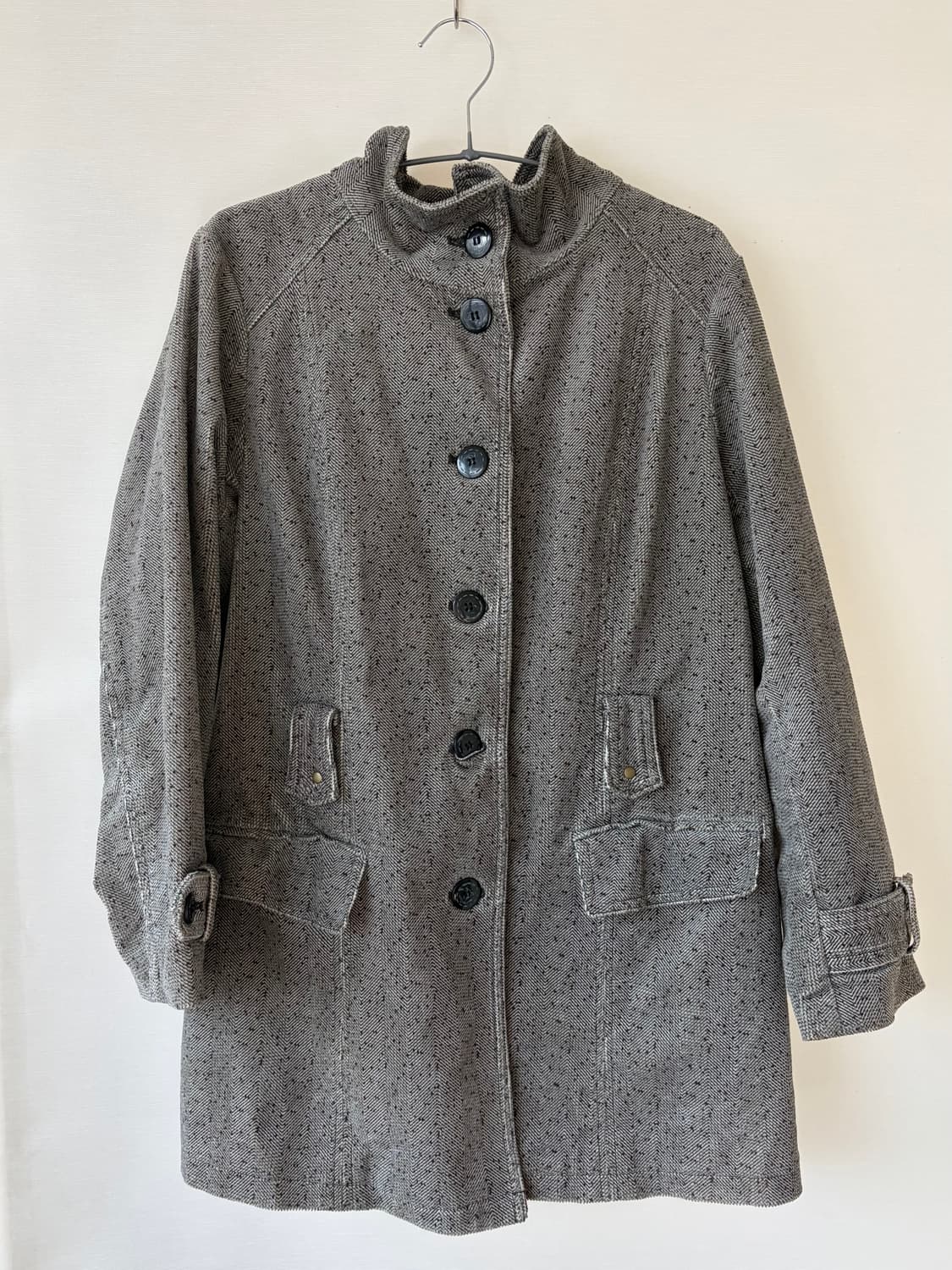 그레이&블랙 도트 발마칸 코트 상품이미지2