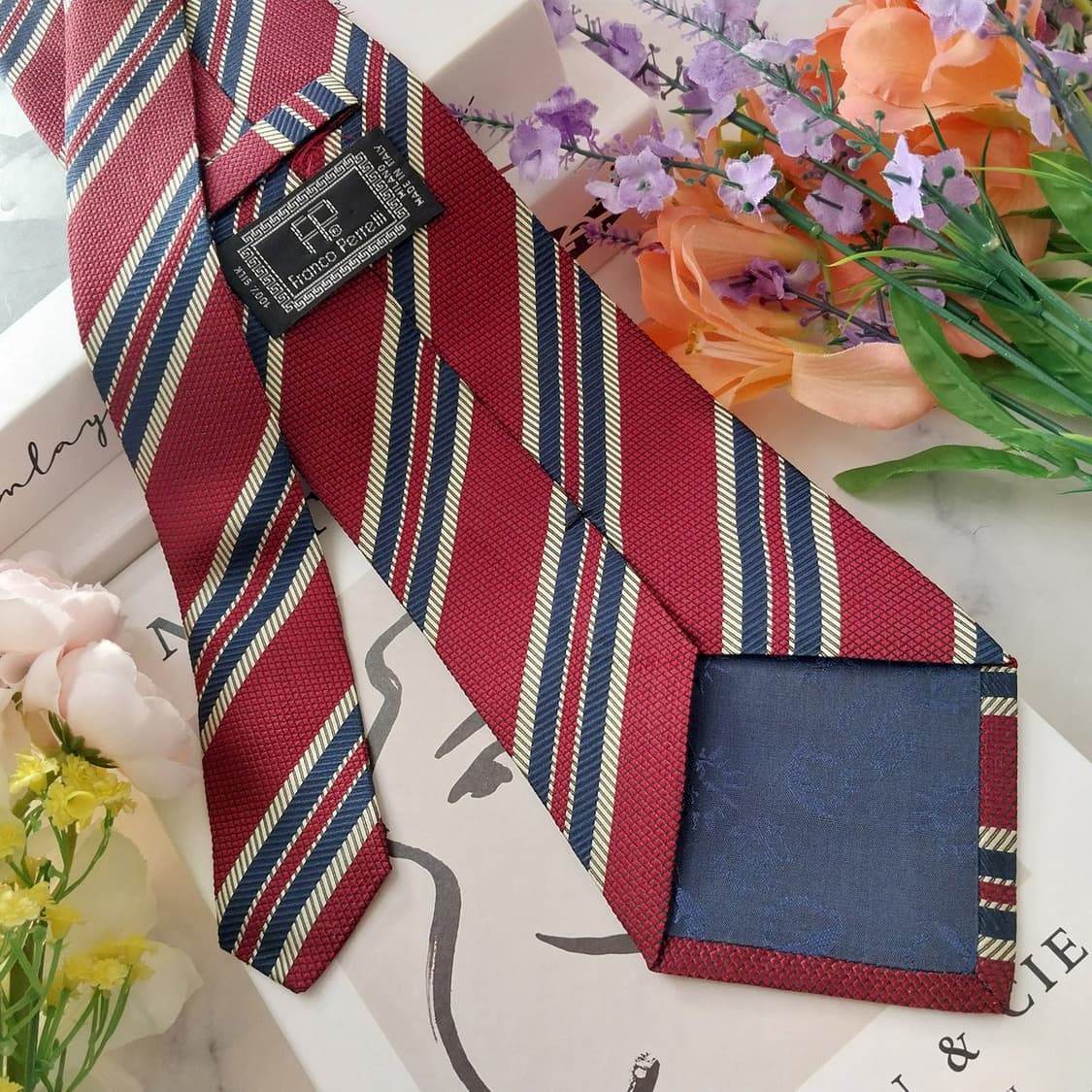 프랑코 페렐리 실크 스트라이프 넥타이 9.5cm A+등급 K1284
 상품이미지4