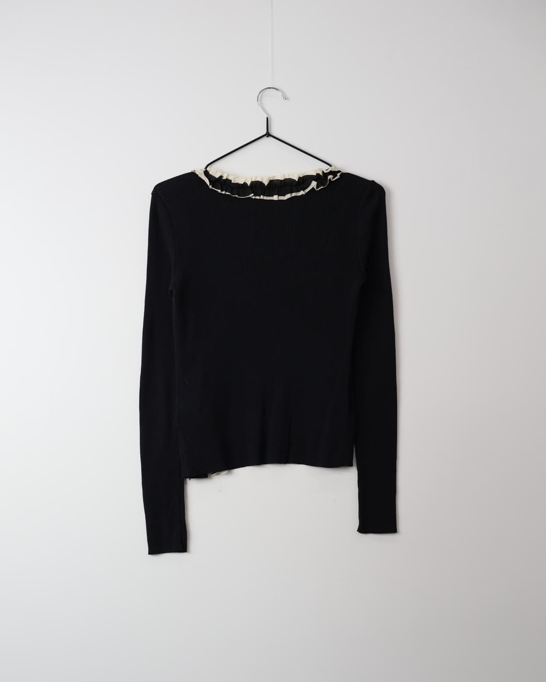 'Blumarine' Ruffle Trim Ribbed Cardigan 상품이미지4