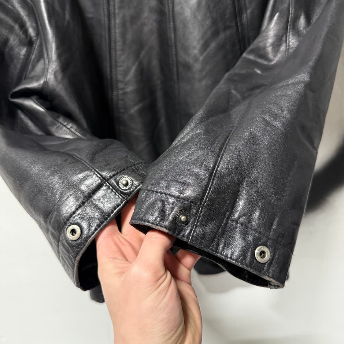 VTG 빈티지 100% 양가죽 퍼 카라 디테일 웨스턴 싱글 레더 자켓 상품이미지6
