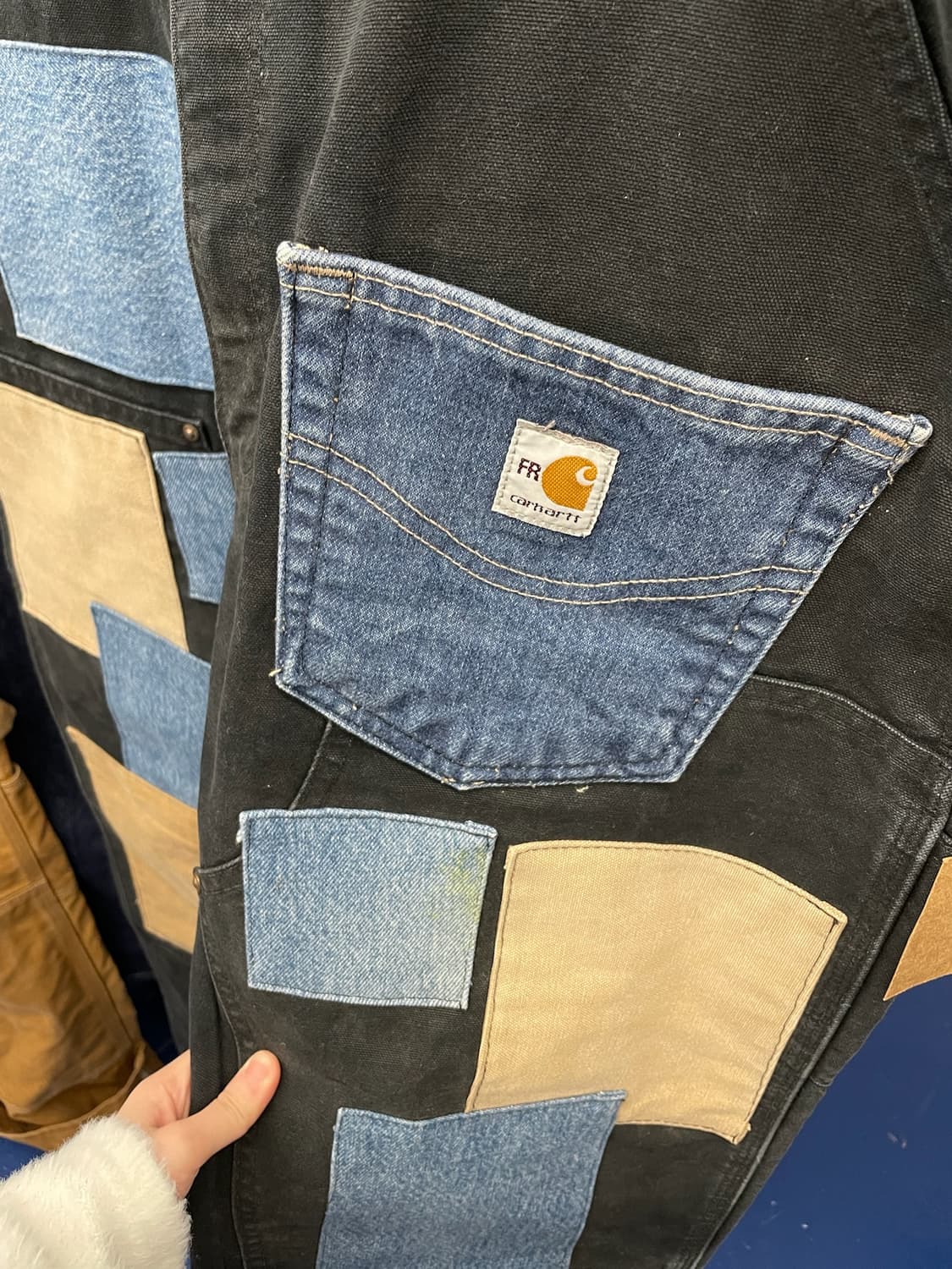 Carhartt 칼하트 더블니 데님 패치워크 커스텀 팬츠 상품이미지6