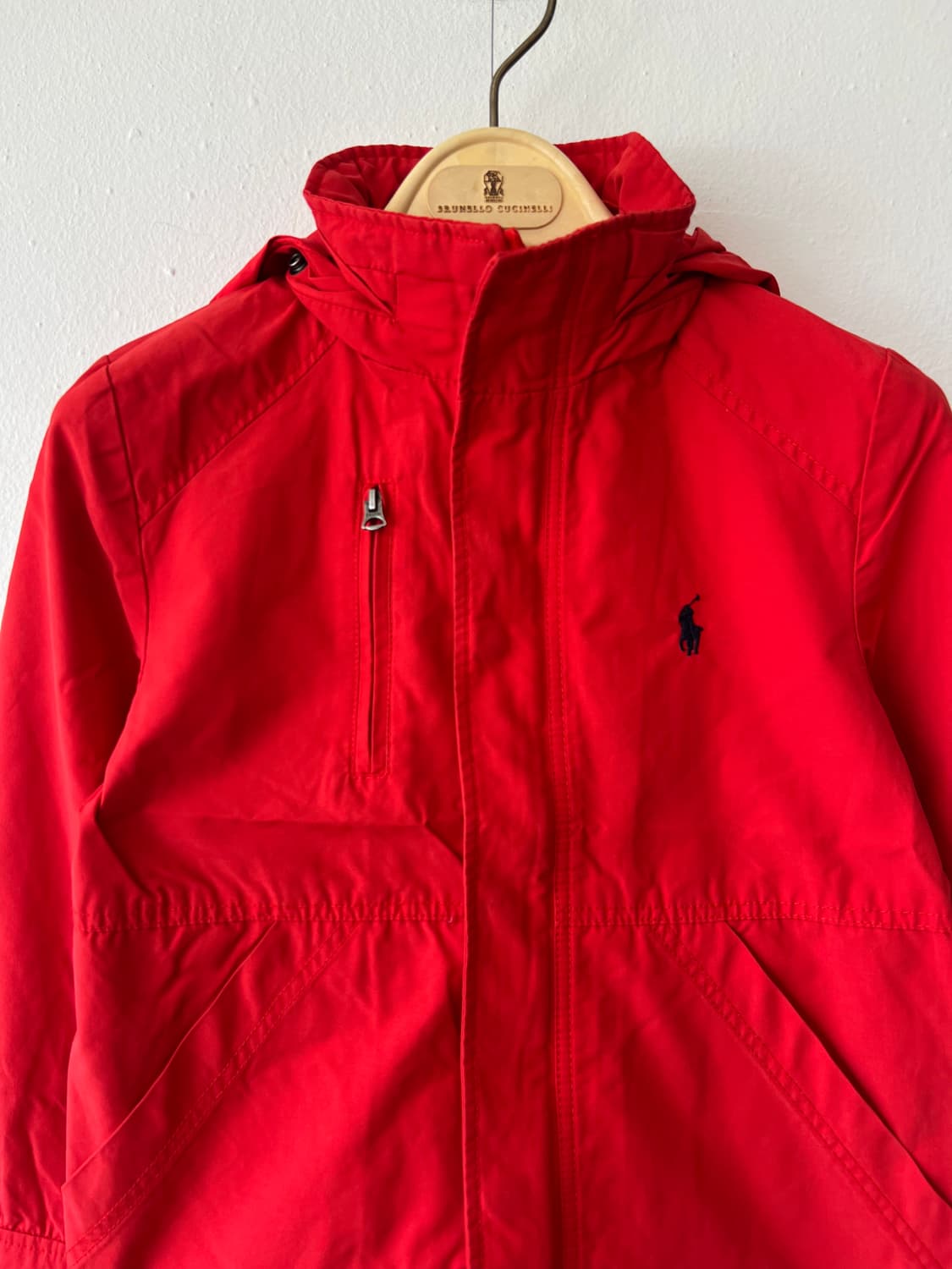 폴로랄프로렌 키즈 레드 후드집업점퍼 바람막이점퍼 상품이미지1