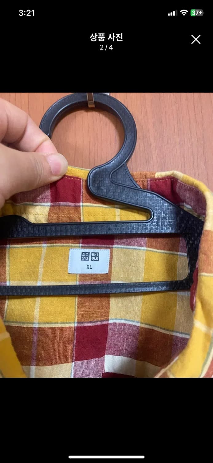 [UNIQLO] 유니클로 반팔 체크 코튼 셔츠 XL사이즈 상품이미지2
