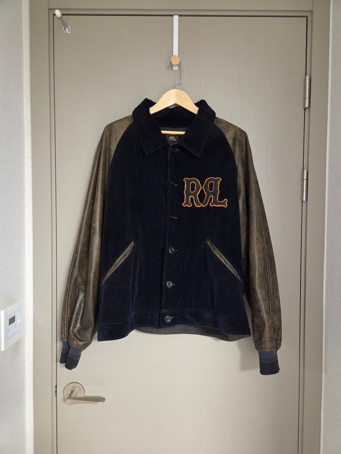 RRL더블알엘 레더 코듀로이 바시티 자켓 XXL 상품이미지1