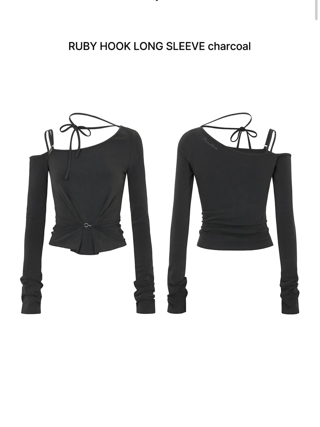 [이벤트 카드+스티커 포함]페인오어플레져 루비후크 롱 슬리브 차콜 상품이미지1