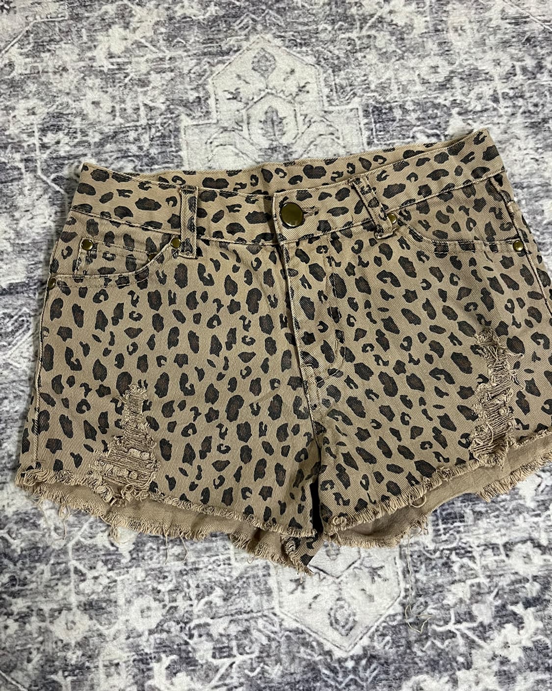 00's Y2K Leopard Distressed Shorts 상품이미지2