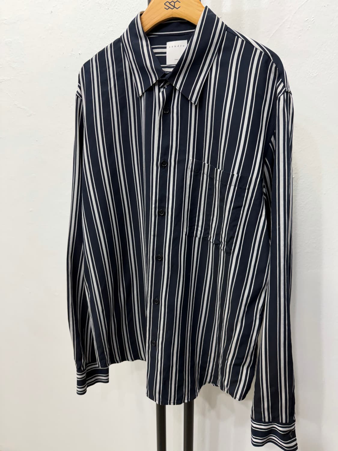 정품) 산드로옴므 신형 스트라이프 셔츠 L 상품이미지3