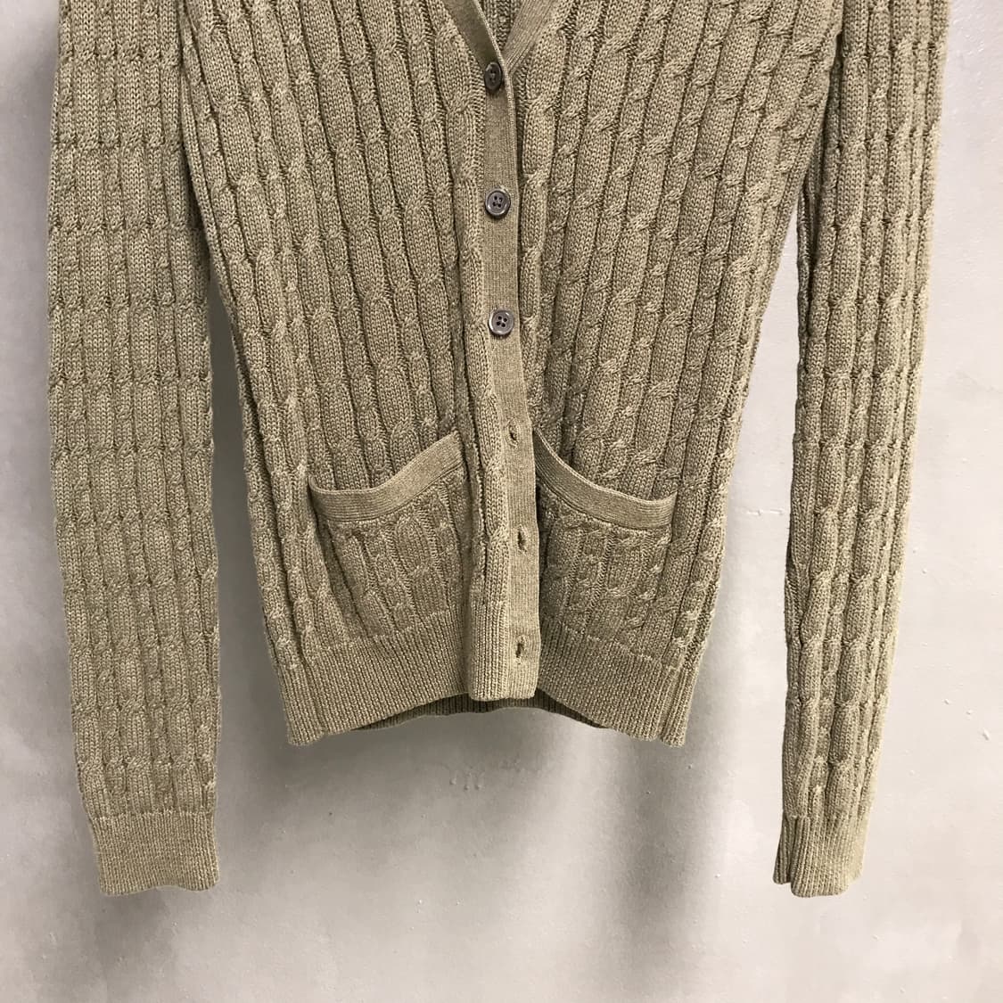 폴로 랄프로렌 케이블 니트 가디건 카키 M(W) 상품이미지3