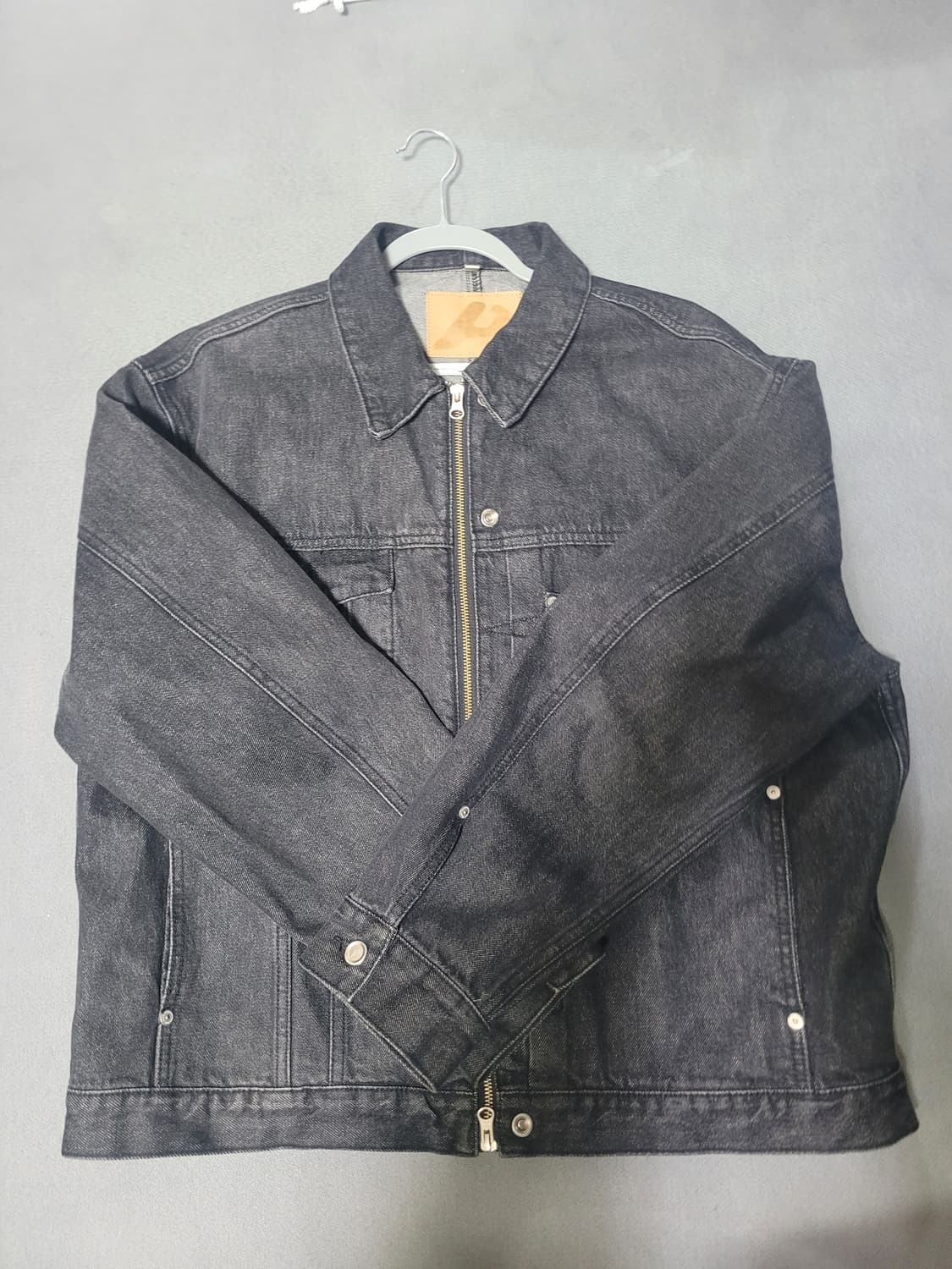 플랙 x 언어펙티드 트러커 자켓 블랙 L 상품이미지3