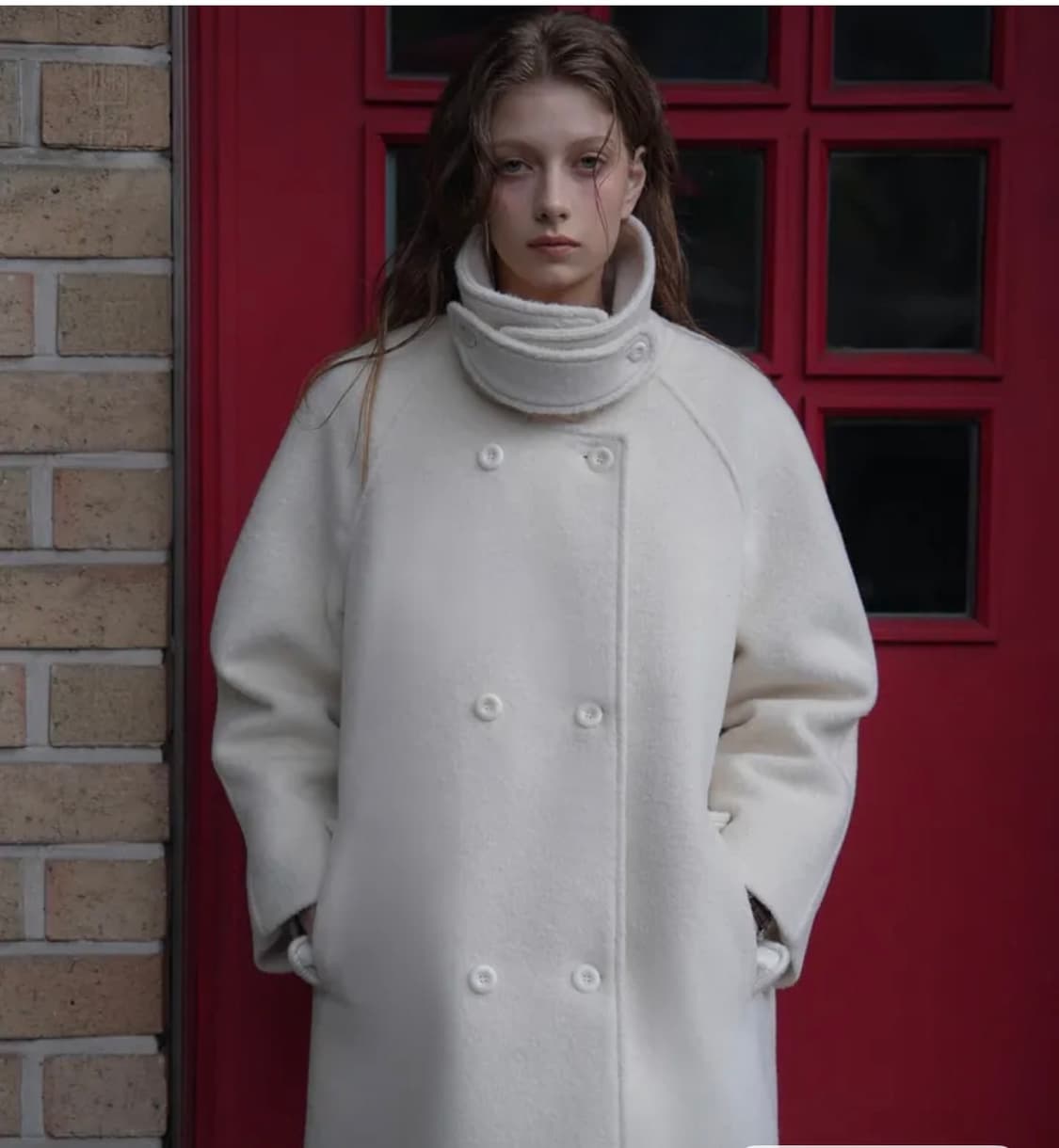 드헤베 Wool Double Half Coat [Ivory] 상품이미지2