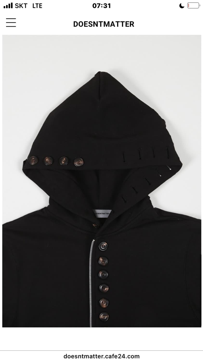 DOESNTMATTER 더즌메러 버튼 후디 size 1 상품이미지4