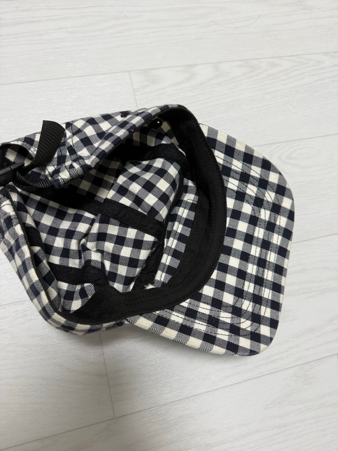 슈프림 깅엄 캠프캡 블랙 상품이미지3