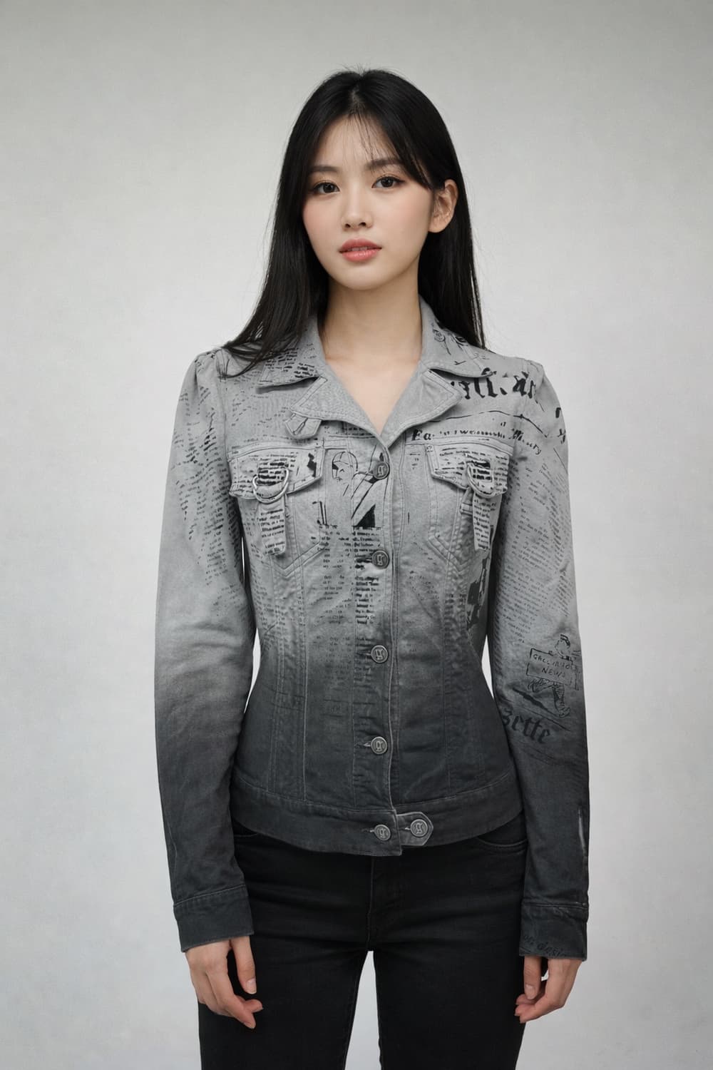 존갈리아노 아카이브 뉴스페이퍼 데님 자켓 상품이미지1