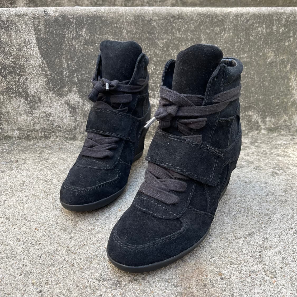 [37] ASH 블랙 스웨이드 웨지힐 스니커즈 (240) 상품이미지1