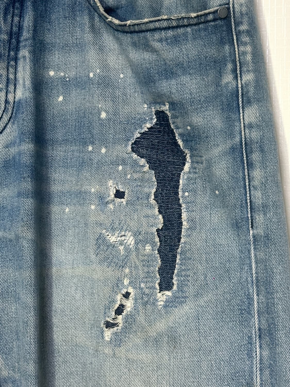 마르셀로 불론 패치워크 워시드 데님팬츠/33" 빈티지데님 상품이미지4