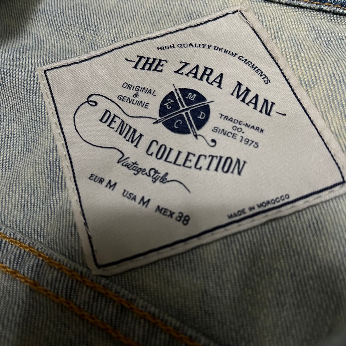 자라 맨 워싱 데님 트러커 자켓 M 상품이미지6