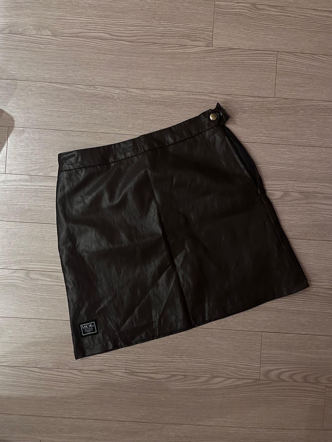 미스치프 레더 미니 스커트 브라운 상품이미지4