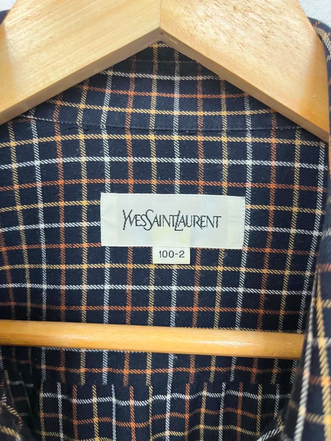 입생로랑 YSL 자수 체크 셔츠 상품이미지5