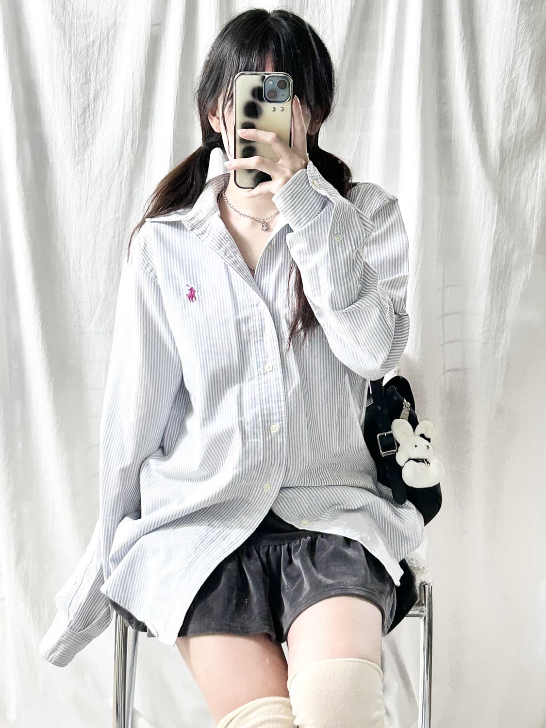 폴로 핑크포니 소라 스트라이프 셔츠 상품이미지2