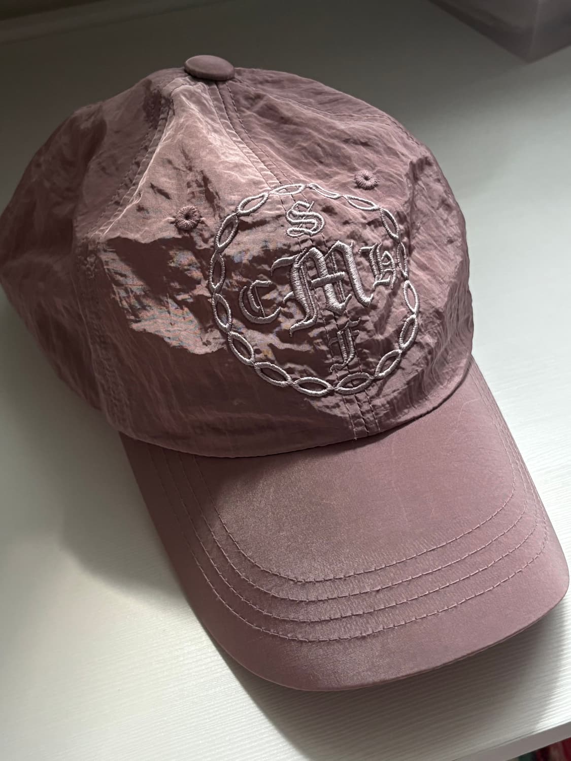 미스치프 워시드 나일론 볼캡 핑크 상품이미지1