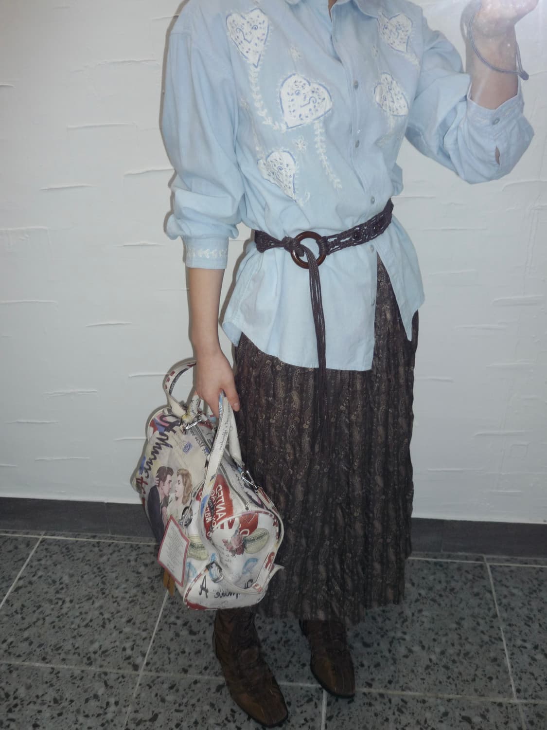 hippyish brown skirt 상품이미지2