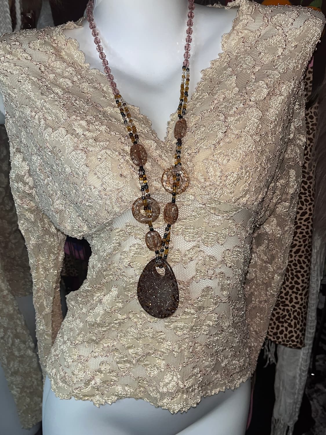 y2k 엔틱 그런지 레이스 긴팔 블라우스 상품이미지2