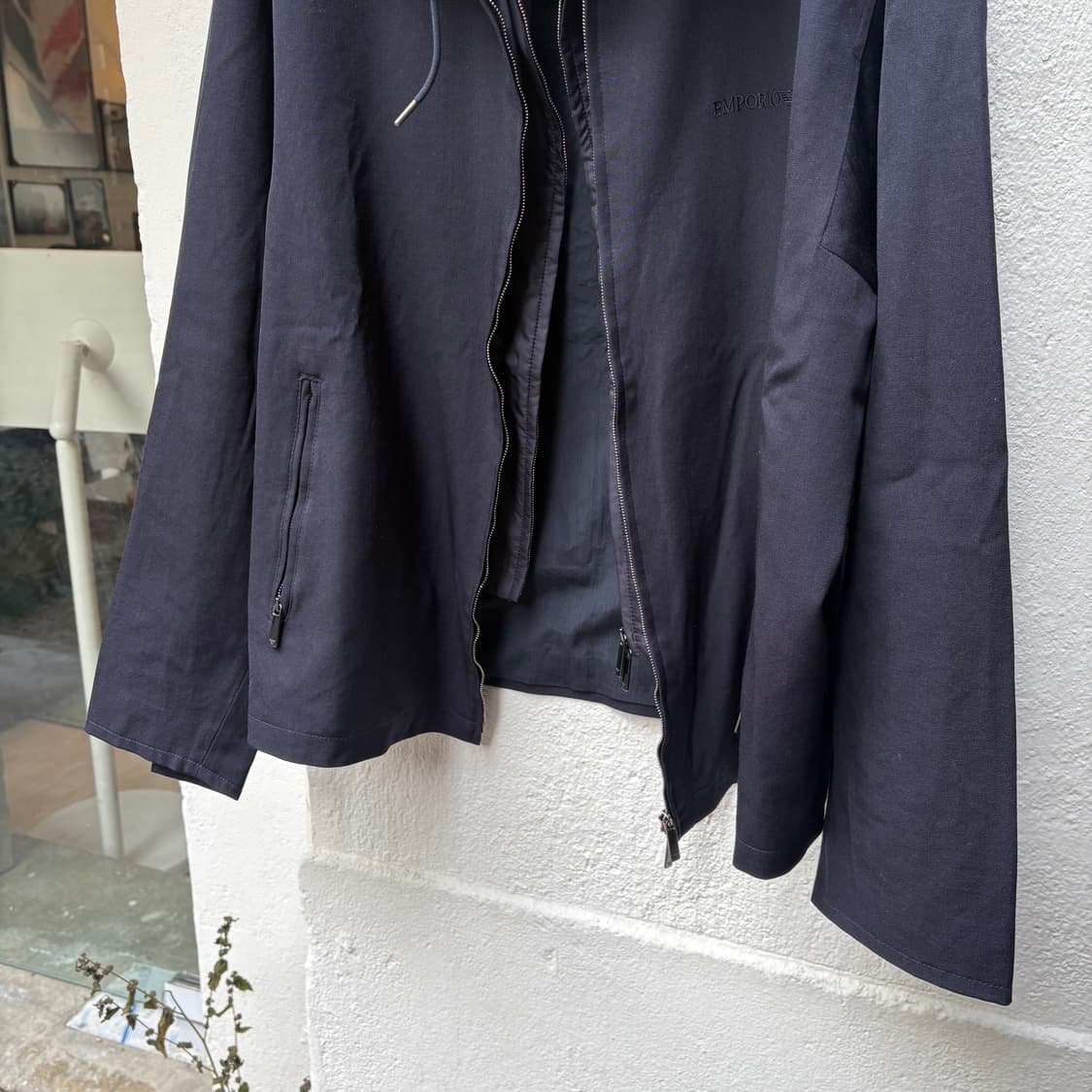 엠포리오 알마니 네이비 울 레이어 후드 집업 자켓 상품이미지9