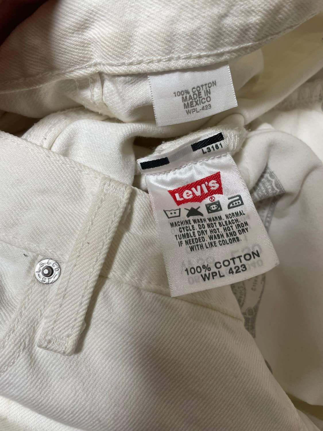‼️레어‼️Levi’s 501 화이트데님 38사이즈 빅사이즈 상품이미지6