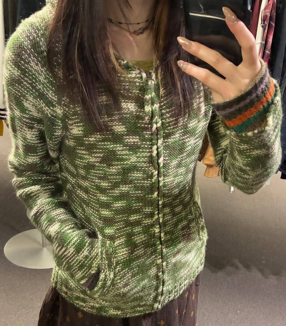 OS)Japanese vintage 니트 후드집업 상품이미지2