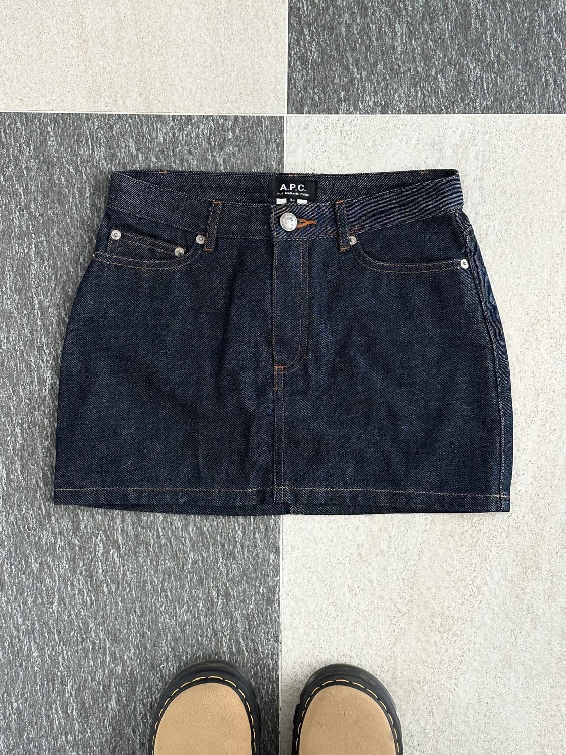 아페쎄 생지 데님 미니 스커트  상품이미지1