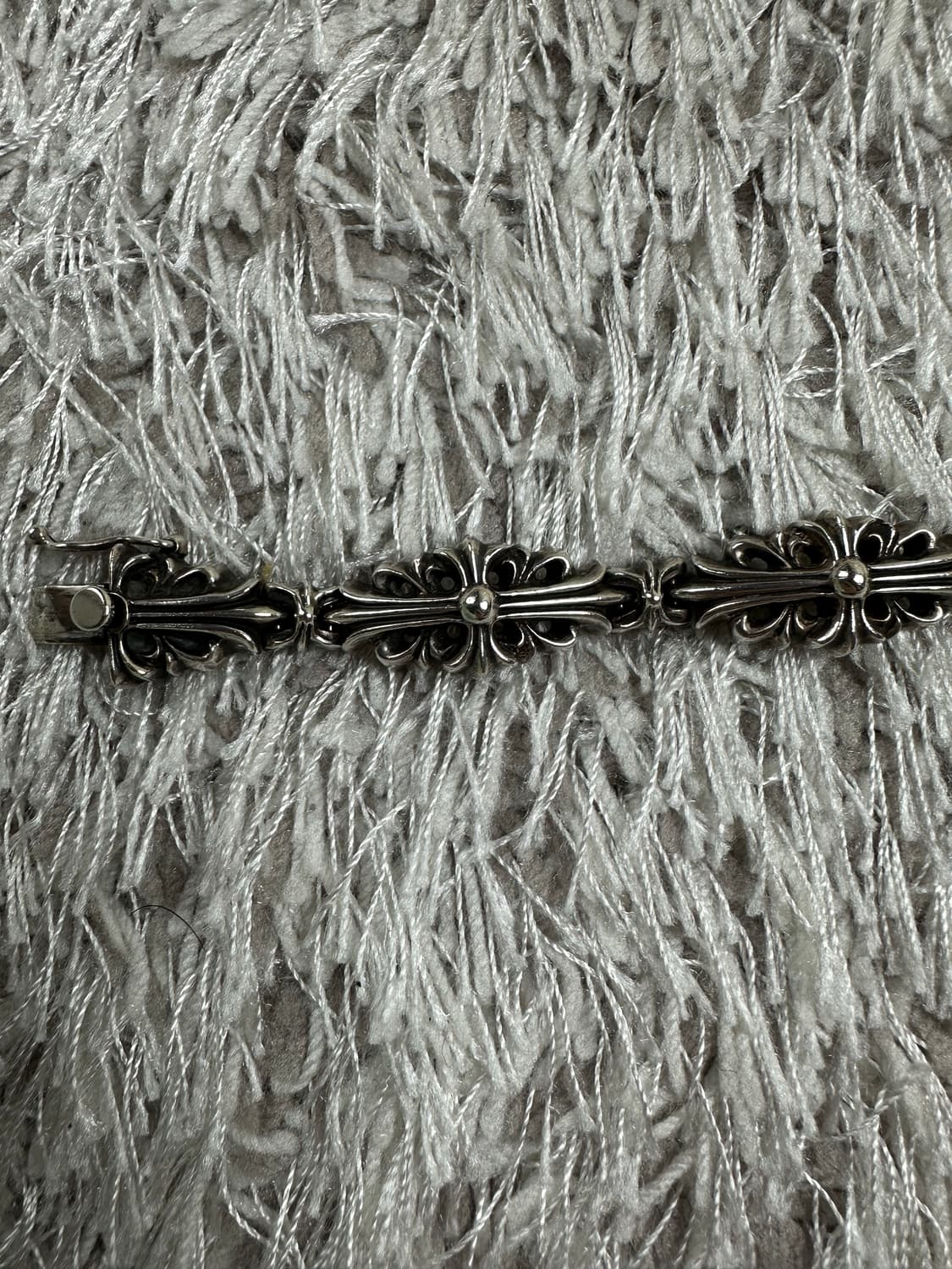 [4 Link] 백화점판 정품 크롬하츠 플로랄 크로스 링크 팔찌 상품이미지3