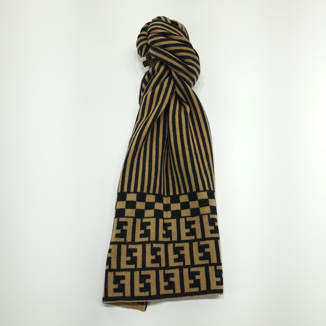 MX220 펜디 빈티지 FF 스트라이프 울 목도리 머플러 상품이미지3