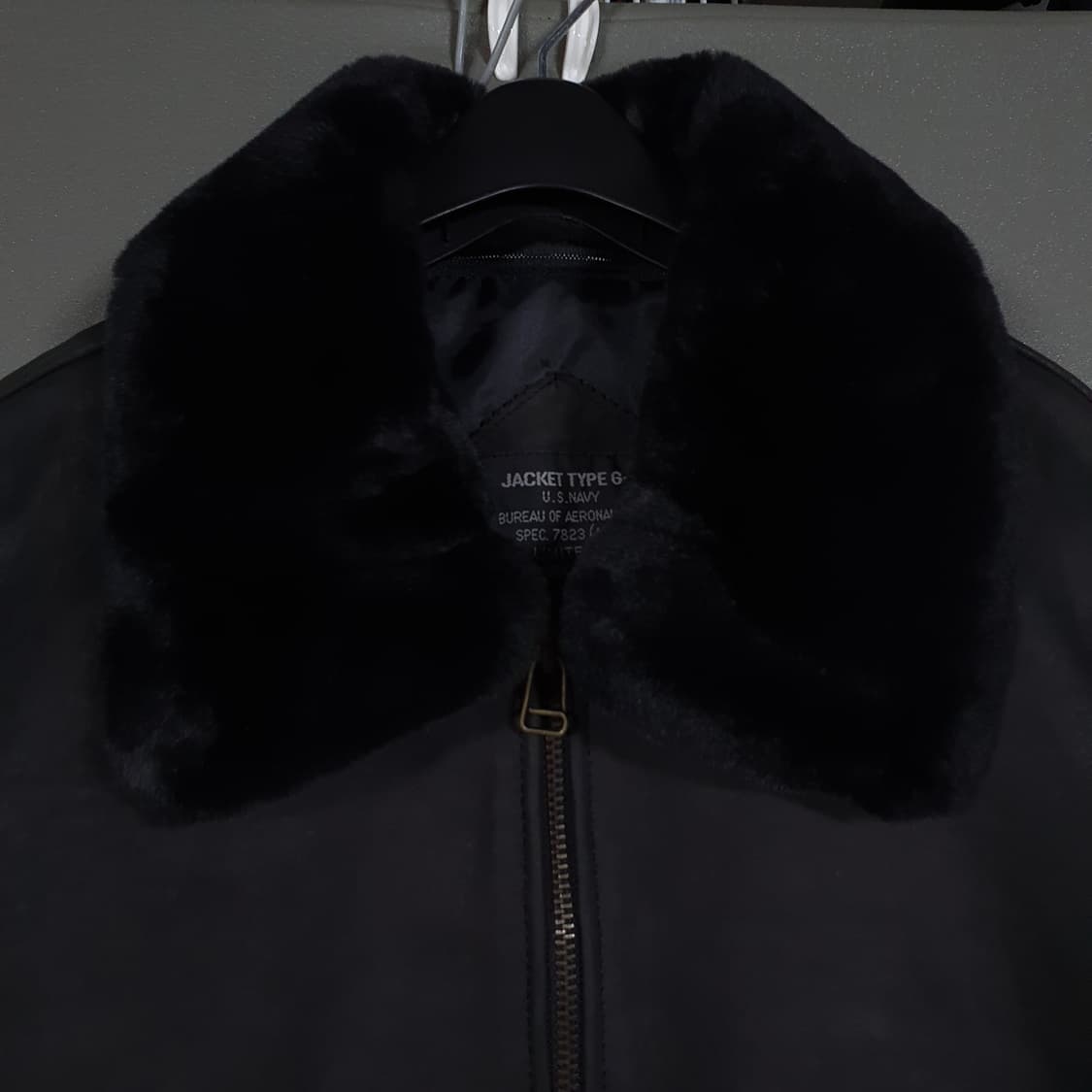 2XL (110) 빈티지 양가죽 G-1 블랙 퍼 플라이트 a-2 자켓 상품이미지2