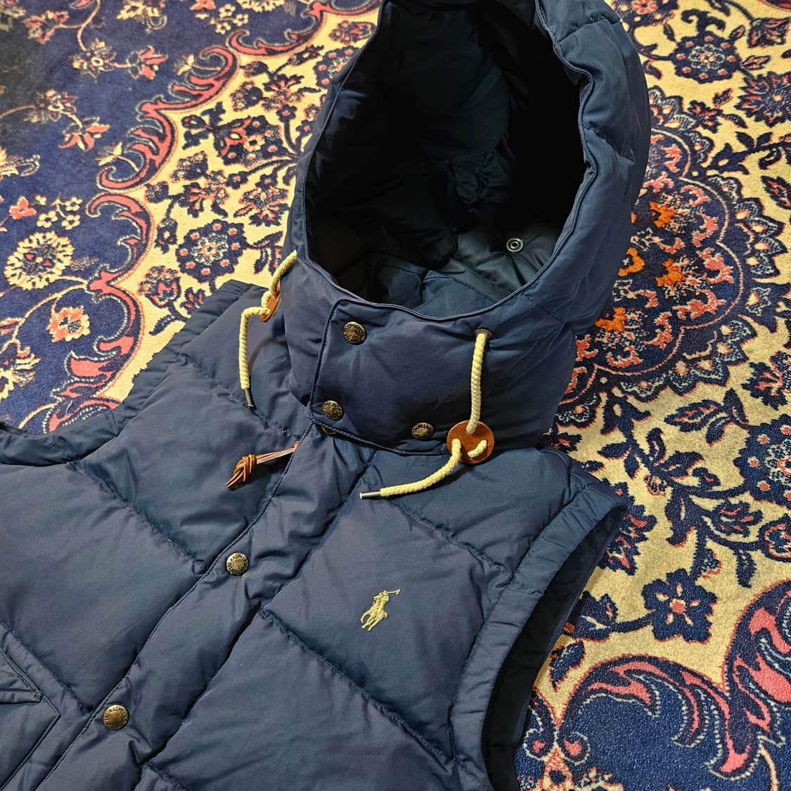 폴로랄프로렌 덕다운 후드 패딩 베스트 M size 상품이미지3
