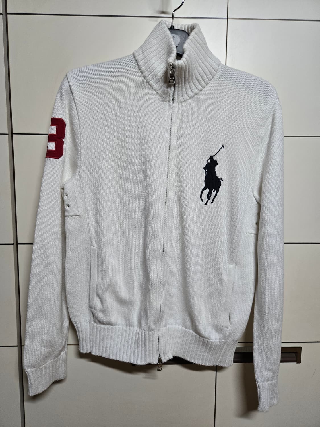 폴로 랄프로렌 빅포니 니트 화이트 집업 상품이미지2