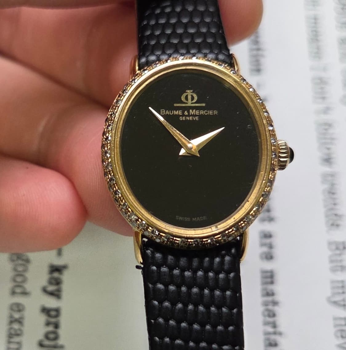 레어] 명품 보메메르시에 엘립스 18K올금통 블랙오닉스판 여성용 상품이미지8