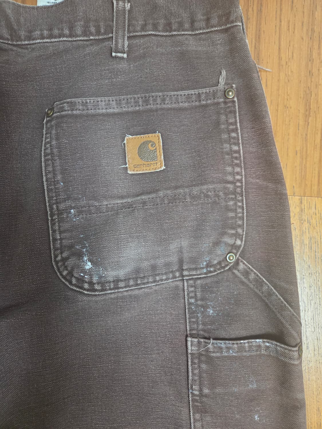 칼하트 브라운 더블니 워크팬츠 데미지 상품이미지6