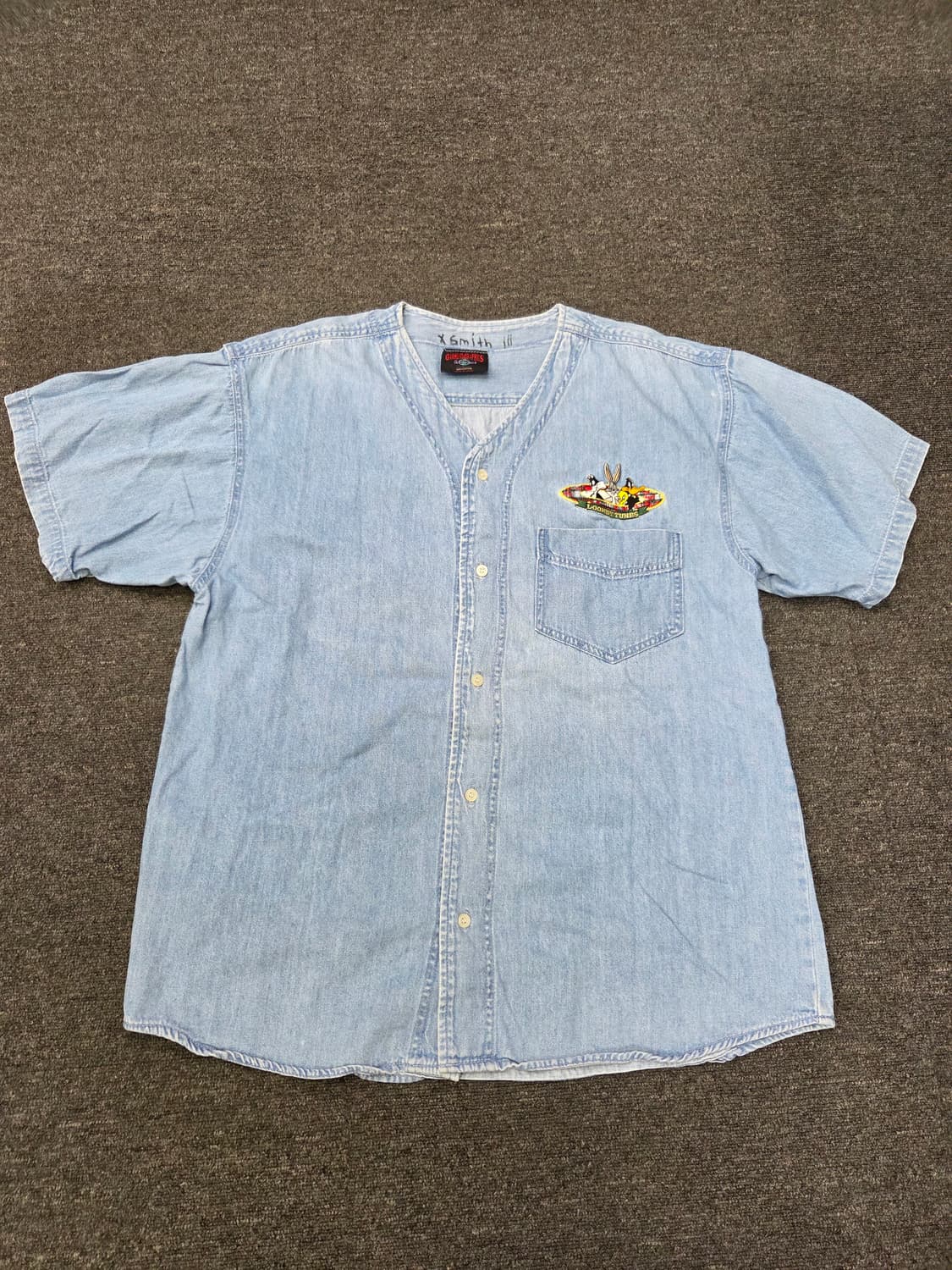 90's 루니툰즈 베이스볼 데님 셔츠 상품이미지2