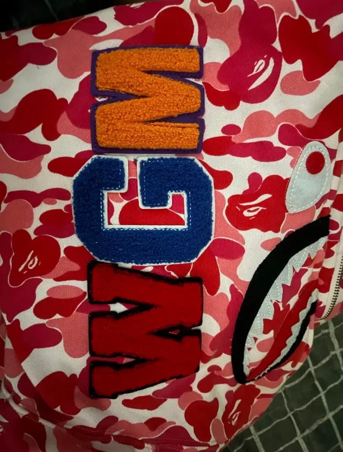 베이프 ABC 카모 샤크 풀 후드집업 핑크 XL 상품이미지4