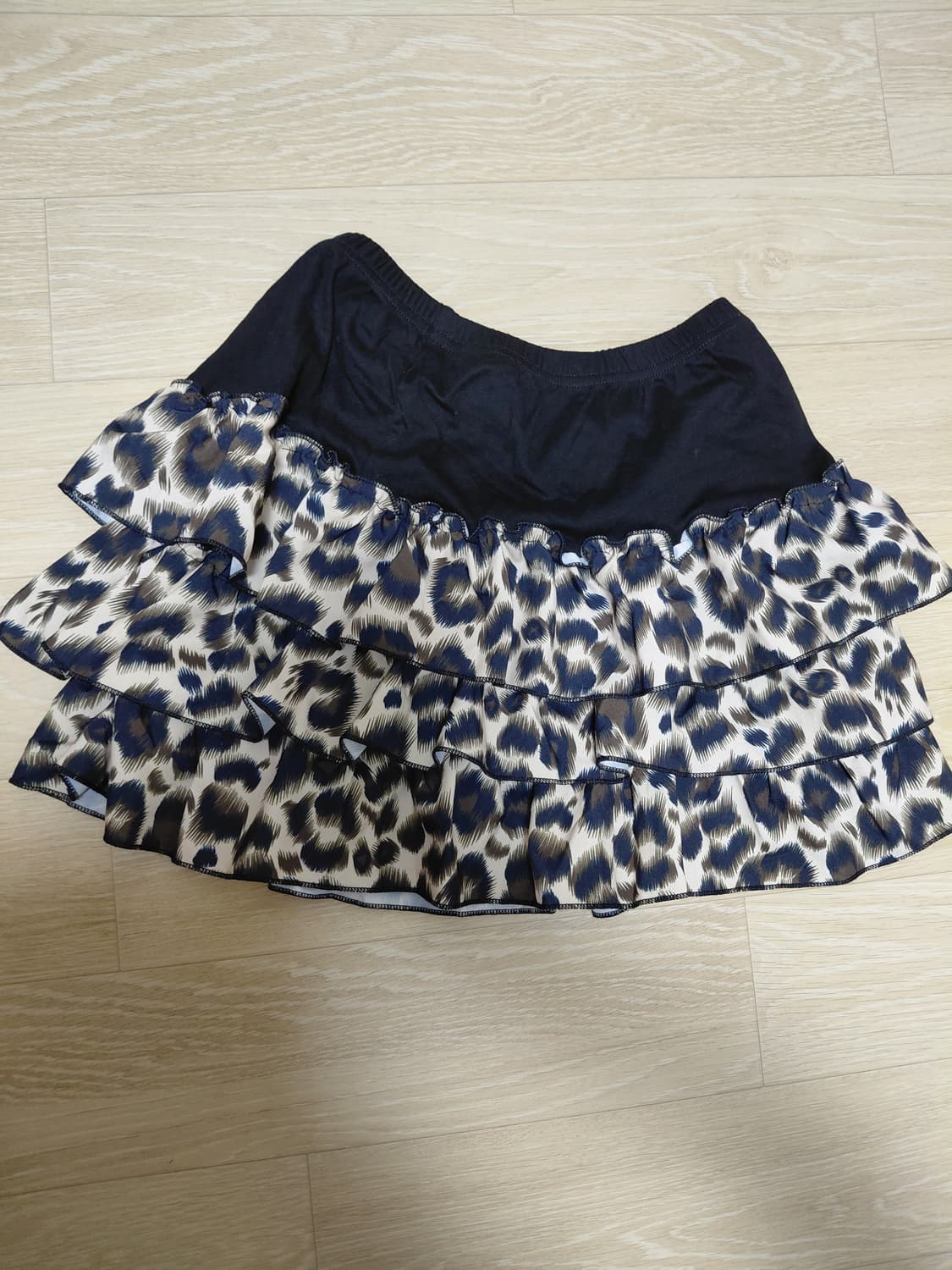 쉬인 레오파드 프릴 캉캉 미니스커트 상품이미지1