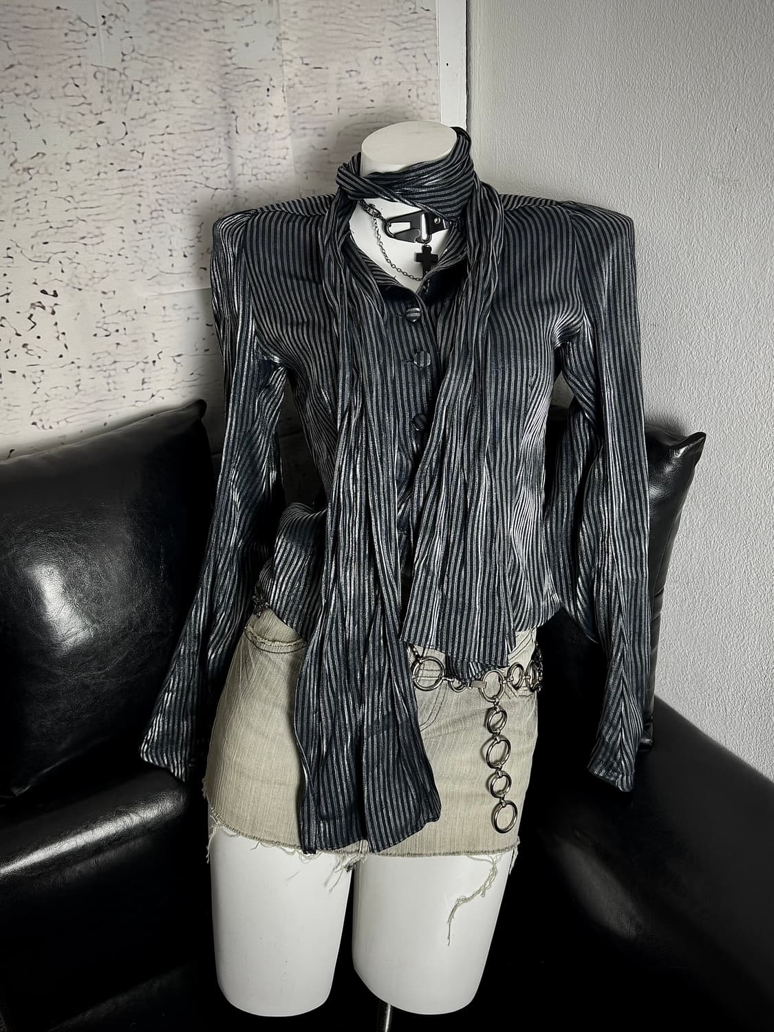 Striped muffler shirt 상품이미지1