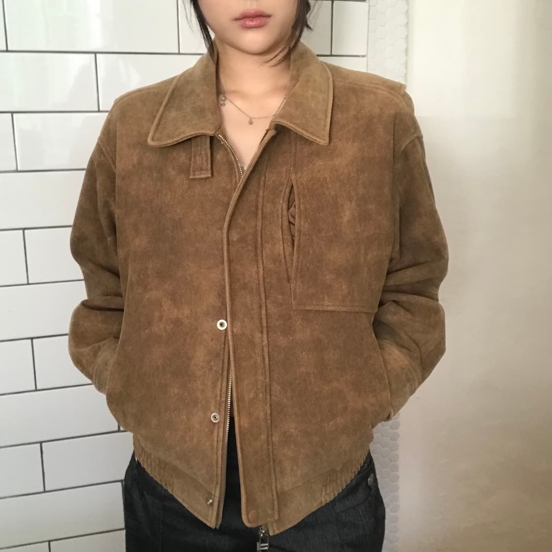 빈티지 리얼 스웨이드 자켓 상품이미지1