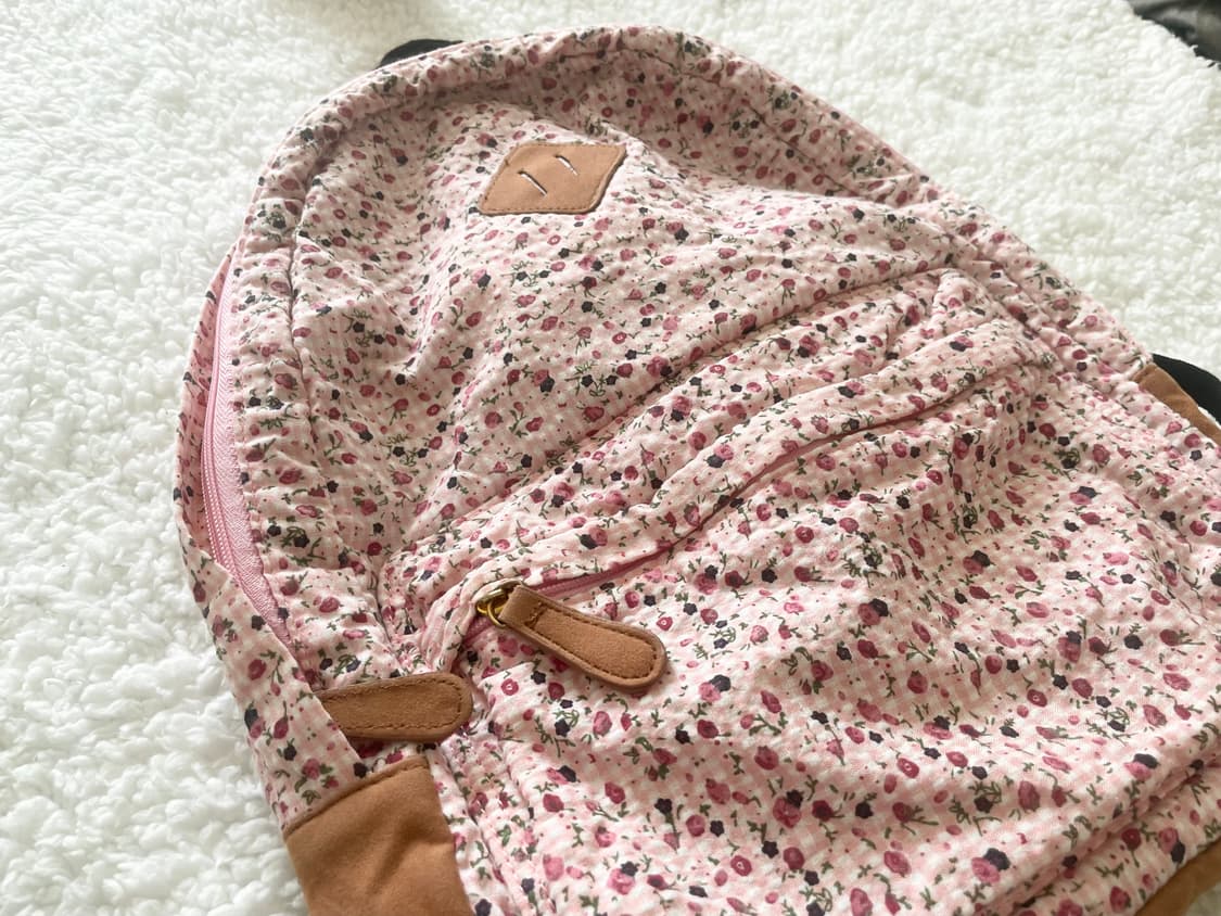 모리걸 빈티지 잔꽃 핑크 백팩 🌸💗🤎 상품이미지2