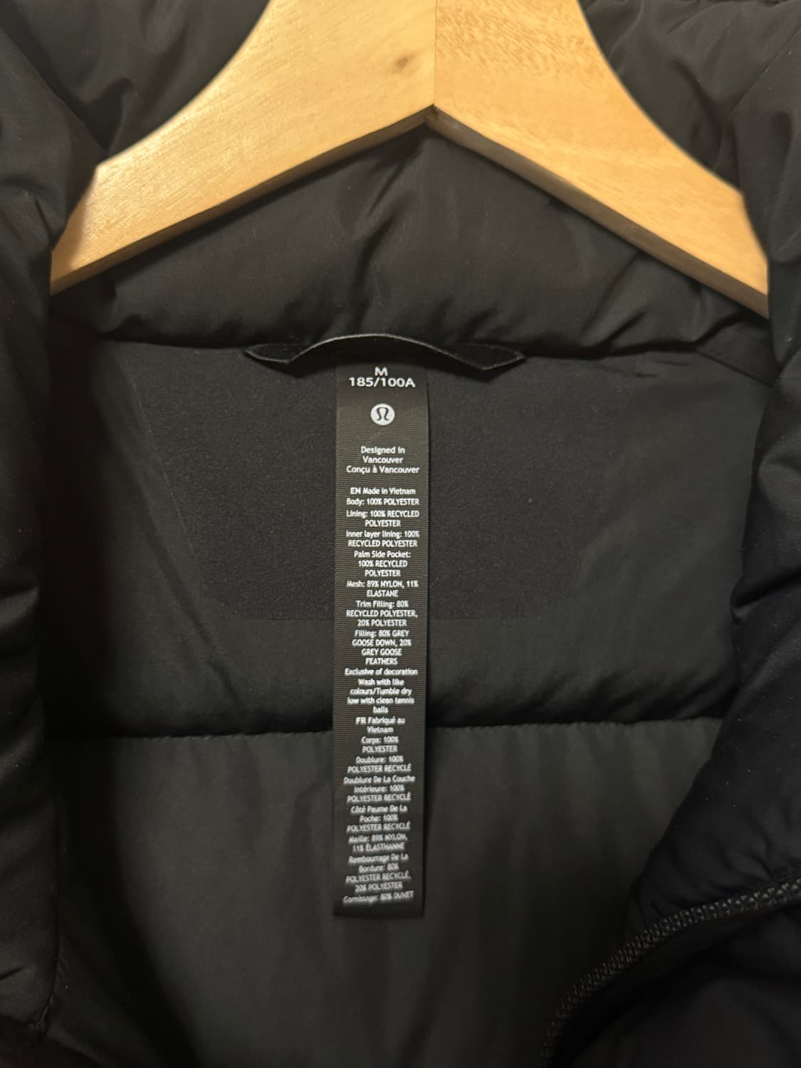 룰루레몬 원더 퍼프 600 다운 필 베스트 패딩 조끼 블랙 M 상품이미지4