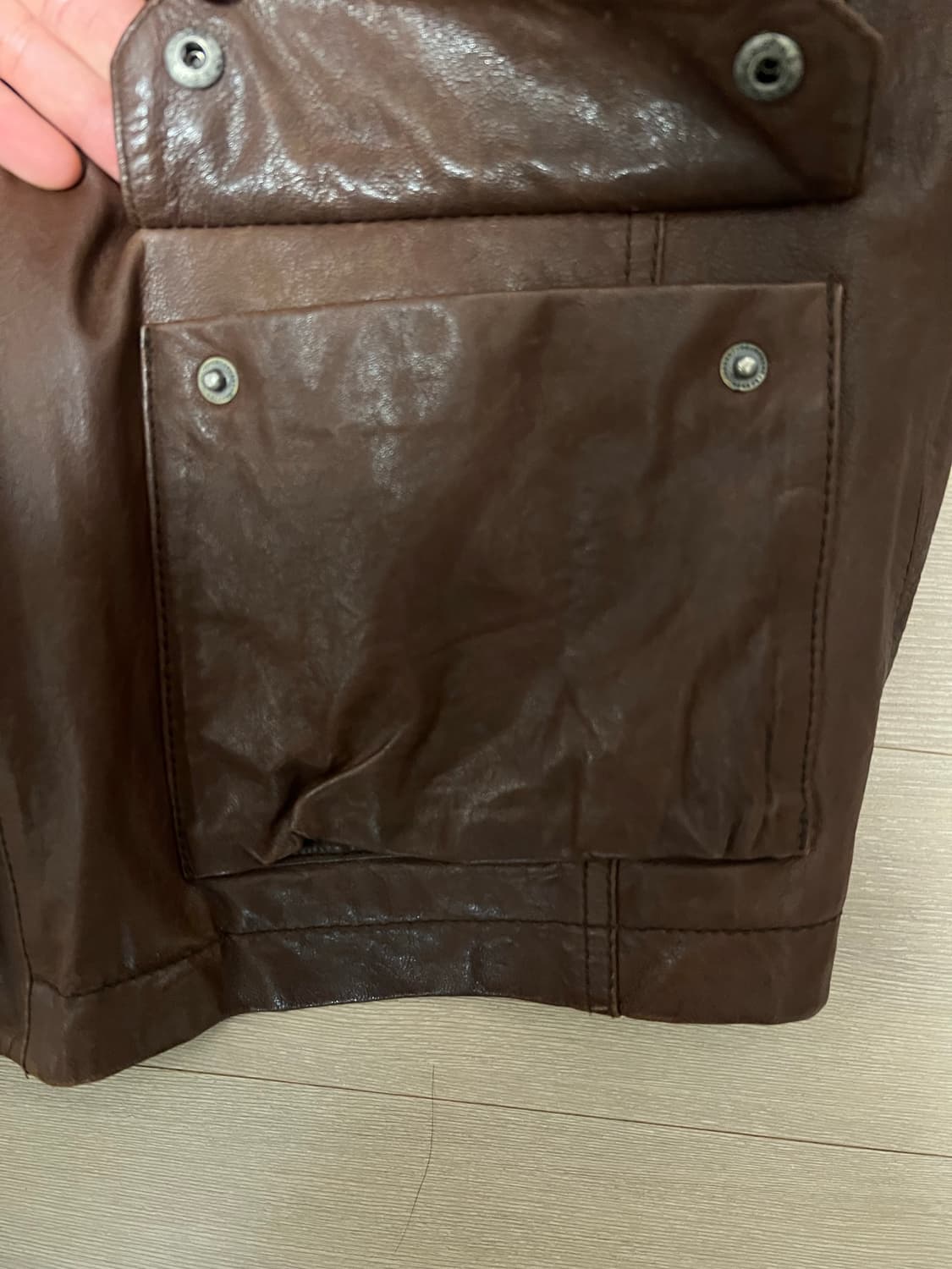 Lamb skin 가죽 자켓 브라운 상품이미지5
